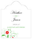 Flowers Scalloped Vertical Big Rectangle Wedding Labels